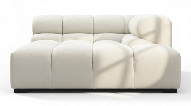 The Tufty – Oatmeal Brushed Weave, Deep Corner Half (Right)