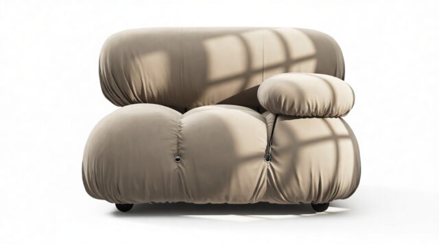 The Bellini – Greige Velvet, Right Arm