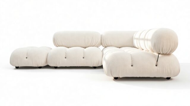 The Bellini – White Boucle, Sectional (Small Right Corner)