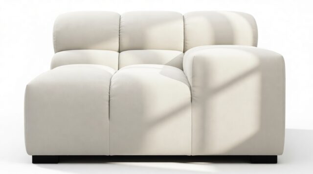 The Tufty – Oatmeal Brushed Weave, Armrest (Right)