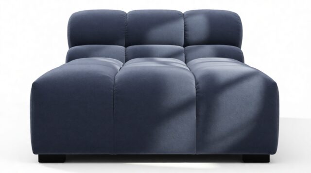 The Tufty – Royal Blue Wool, Armless Chaise