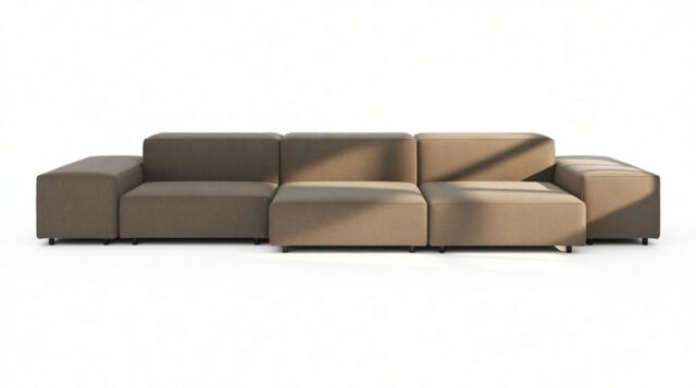 The Extrasoft – Coffee Brushed Weave, Three Seater Sofa (Left)