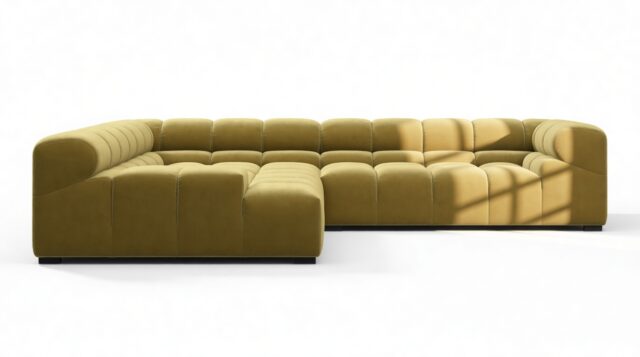 The Tufty – Olive Gold Velvet, Corner (Left) – Sectional