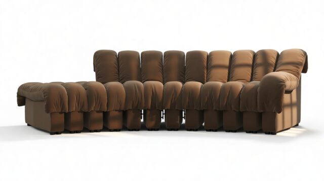 The DS 600 – Distressed Brown Vegan Leather, Small Open End Sofa, Left