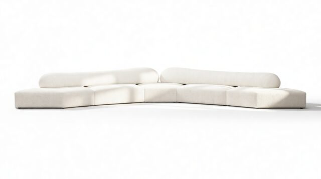 The On the Rocks – White Textured Chenille, Large Corner Sectional