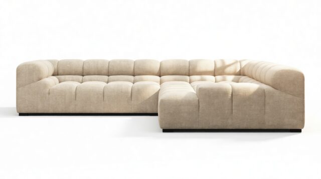 The Tufty – Beige Gray Chenille, Corner (Right) – Sectional
