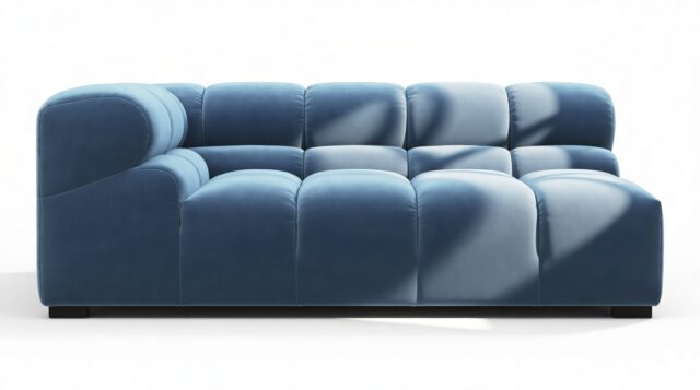The Tufty – Aegean Blue Velvet, Extra Large Corner (Left)