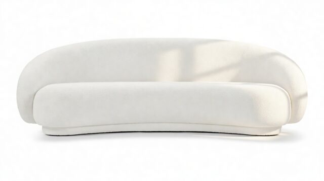 The Julep – White Boucle, Three Seater Sofa