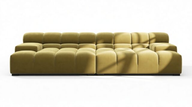 The Tufty – Olive Gold Velvet, Extra Deep Sofa – Sectional