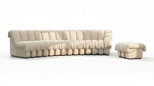 The DS 600 – Eggshell Vegan Suede, Sectional, Combination 2, Right Arm