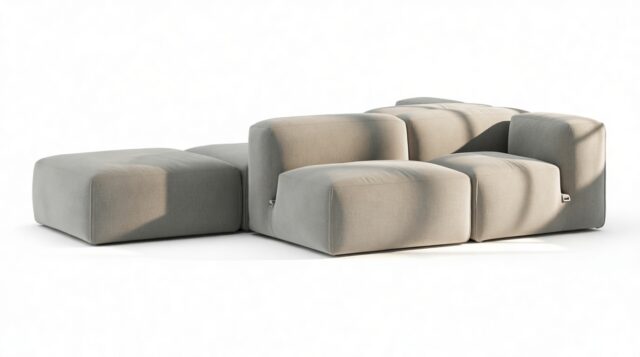 The Le Mura – Soft Gray Brushed Weave, Dual Aspect (Left)