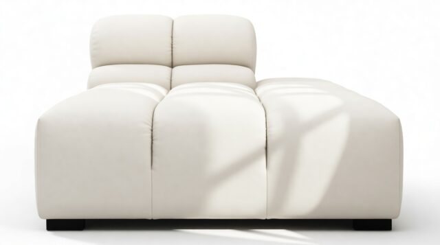 The Tufty Outdoor – Soft White Performance Weave (Outdoor), Armless Chaise (Right)