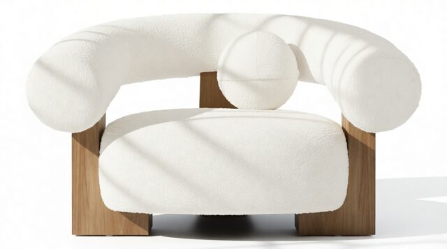 The Vita – Pearl Boucle, Lounge Chair