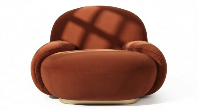 The Pacha – Russet Plush Velvet, Armchair