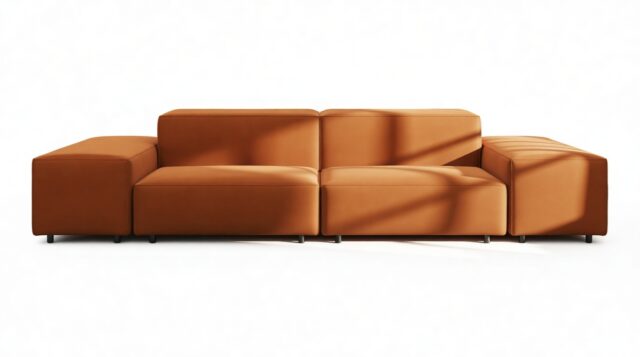 The Extrasoft – Burnt Orange Velvet, Two Seater Sofa