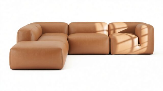 The Le Mura – Tan Vegan Leather, Left Corner