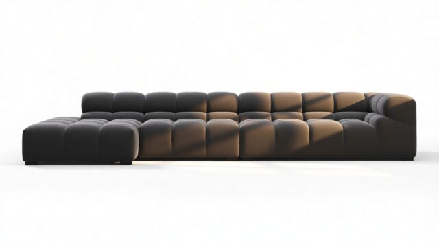 The Tufty – Ink Brushed Weave, Sectional Large Chaise (Left)