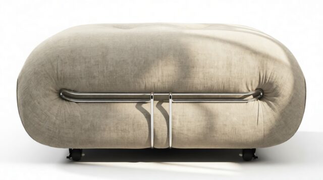 The Soriana – Beige Gray Chenille, Ottoman