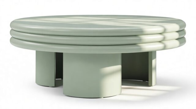 The Pasquale – Mist Green, Round Coffee Table (Low)