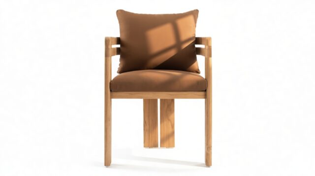 The Prestigio – Natural Teak with Mocha Cushions, Dining Chair