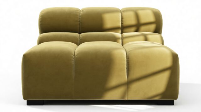 The Tufty – Olive Gold Velvet, Armless Module