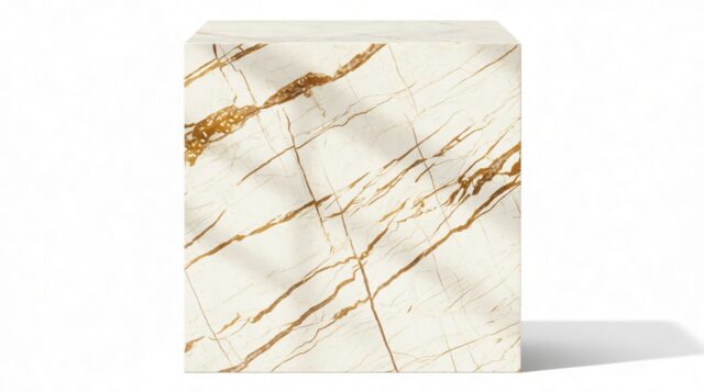 The Plinth – Sofita Gold Marble, Short Side Table