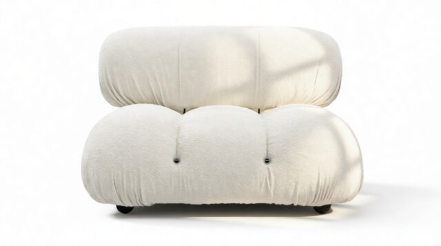 The Bellini – White Boucle, Armless Module