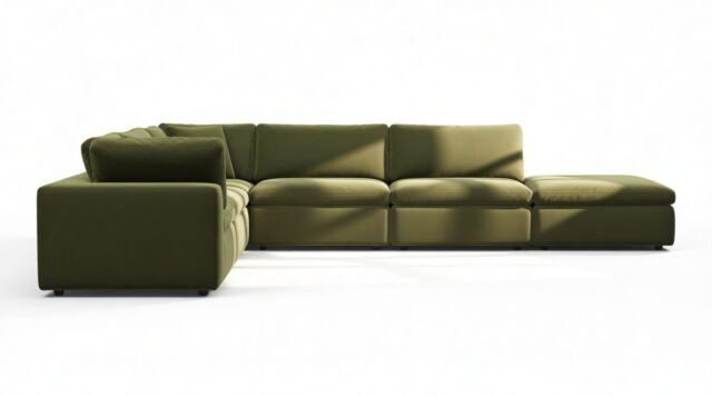The Ciel – Spruce Luxe Velvet, Sectional (Left Corner)