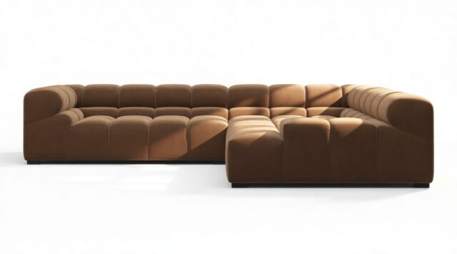 The Tufty – Mocha Velvet, Corner (Right) – Sectional