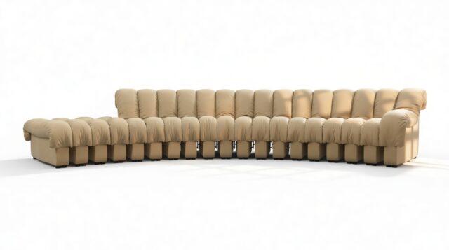 The DS 600 – Beige Vegan Leather, Sectional, Combination 1, Right Arm