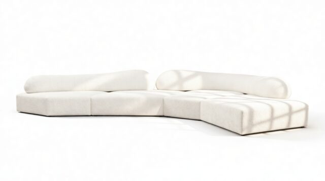 The On the Rocks – White Textured Chenille, Corner Sectional (Right)