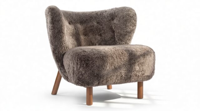 The Petra – Frosted Coco Luxe Sheepskin, Lounge Chair