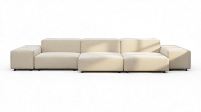 The Extrasoft – Eggshell Vegan Suede, Three Seater Sofa (Left)