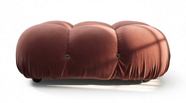 The Bellini – Maroon Velvet, Ottoman