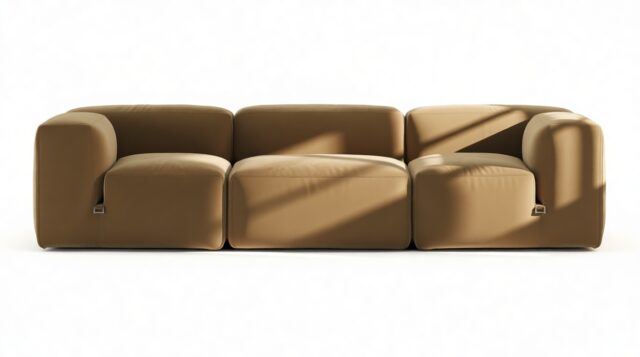 The Le Mura – Old Gold Velvet, Three Seater Sofa