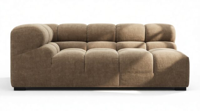 The Tufty – Cappuccino Brown Chenille, Extra Large Corner (Left)