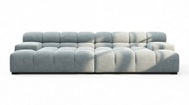 The Tufty – Cerulean Chenille, Extra Deep Sofa – Sectional