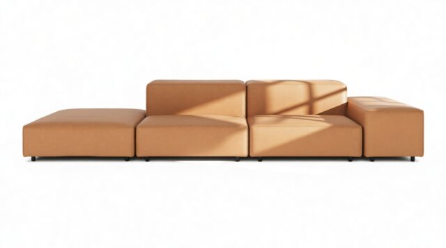 The Extrasoft – Tan Vegan Leather, Open End Sofa (Left)