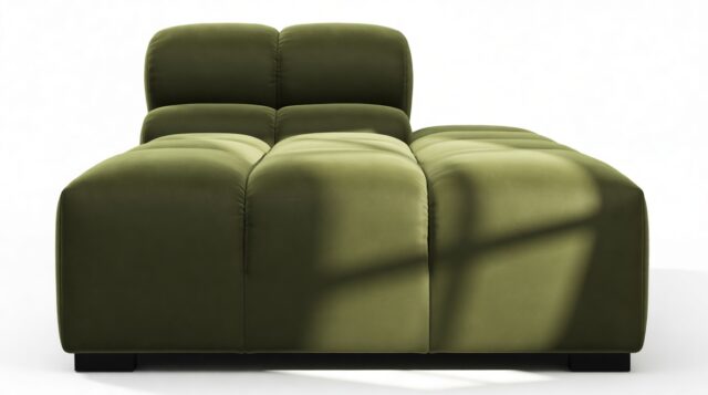 The Tufty – Thyme Luxe Velvet, Armless Chaise (Right)