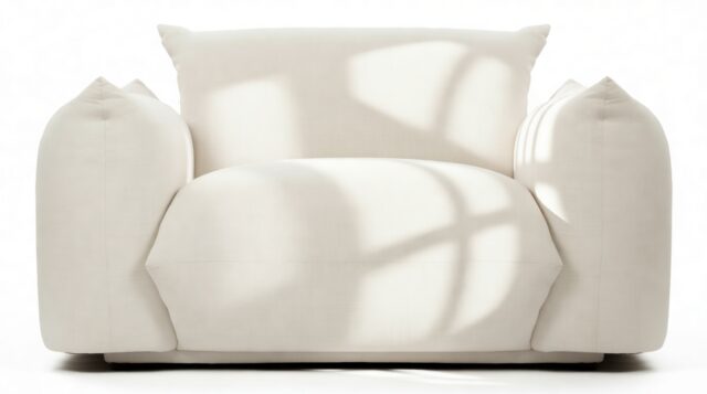 The Marenco – Ivory Linen, Lounge Chair