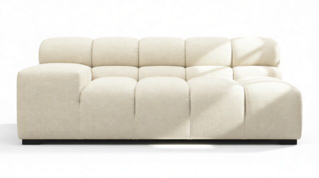 The Tufty – Eggshell Boucle, Extra Large Armrest (Left)