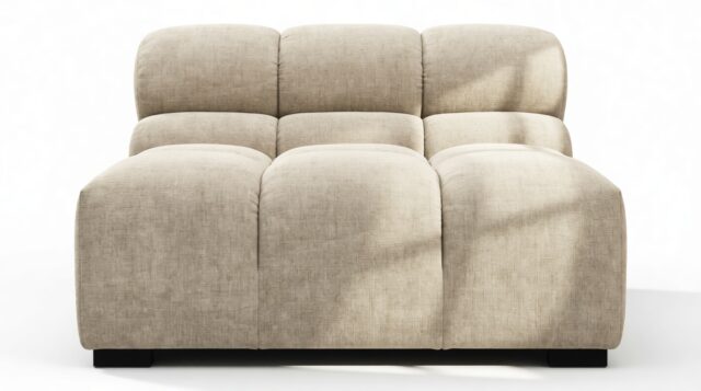 The Tufty – Beige Gray Chenille, Armless Module