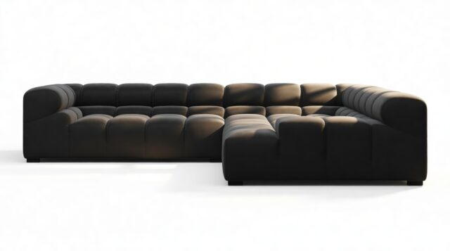 The Tufty – Black Velvet, Corner (Right) – Sectional