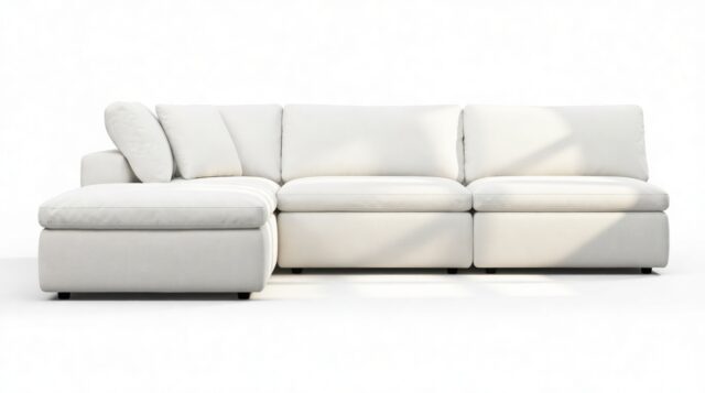 The Ciel – White Linen, Sectional (Left Chaise)