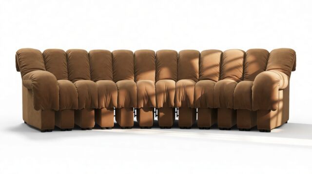 The DS 600 – Brown Vegan Suede, Three Seater Sofa