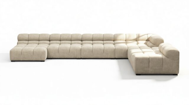 The Tufty – Beige Gray Chenille, Extra Large Corner (Right) – Sectional