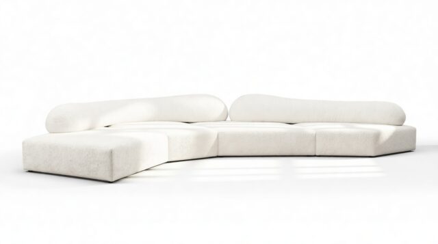 The On the Rocks – White Textured Chenille, Corner Sectional (Left)