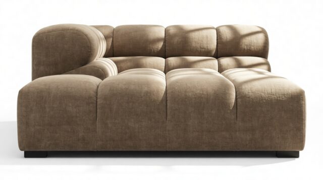 The Tufty – Cappuccino Brown Chenille, Deep Corner Half (Left)