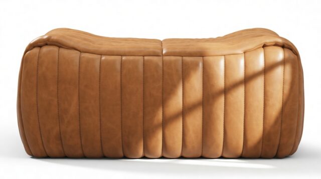 The Sandra – Distressed Brown Premium Leather, Ottoman