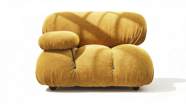 The Bellini – Mustard Yellow Chenille, Left Arm